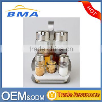 5 PCS Salt and Pepper Shaker Set Stainless Steel Kitchen Codiment Set