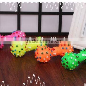 CY189 Colorful Mini Dotted Dumbbell Shaped Squeeze Squeaky Faux Bone Toys For Pet Dog Bite Game, Chien Juguetes Perros photo-2
