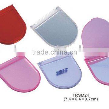 Plastic foldable logo printed single side pocket make up mirror