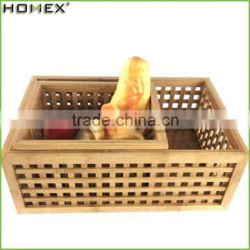 Handmade Bamboo Bin Fruit Storage Crate Homex BSCI/Factory photo-3