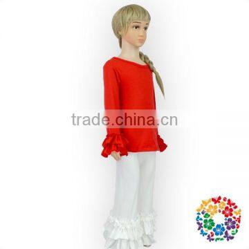 Plain White Baby Cotton Icing Leggings Christmas Ruffled Pants Girls Triple Ruffle Pants photo-5