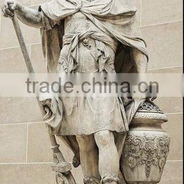 White marble Roman soldier statue for garden decoration