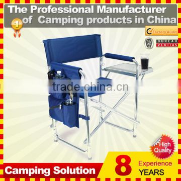 Lightweight aluminum folding director chair for camping fishing