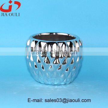 MINI Pineapple Shape Plating Silver Garden Pots Ceramic, Nursery Pots photo-2