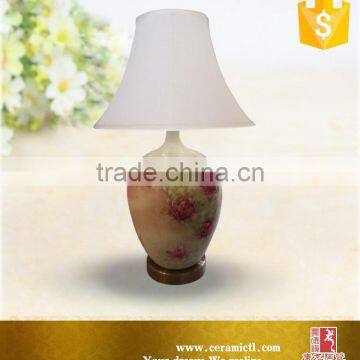 Art Flower Painted Design Pink Ceramic Table Lamp photo-3