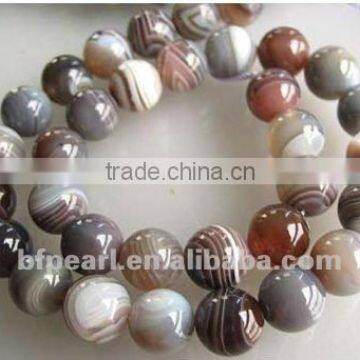 wholesale16" 12mm round banded agate beads