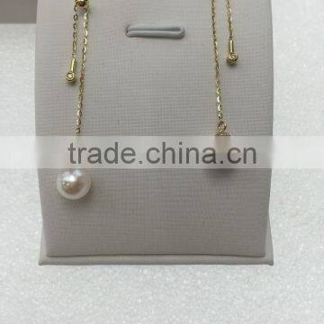 7-7.5mm White Akoya Pearl Earrings With 14k Gold Stud photo-2