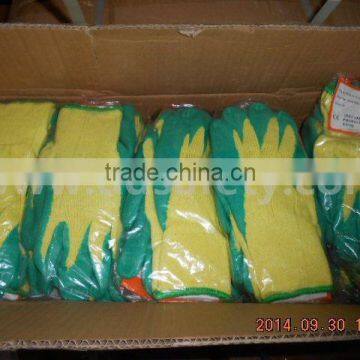 DDSAFETY Latex Coated Gloves Yellow T/C Shell Safety Gloves photo-5