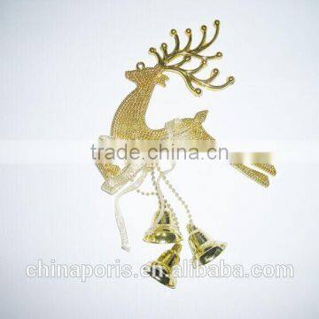 new fashionable golden Chrismtas deer ornaments with small bell