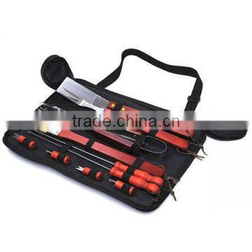 BQ-0030 10pcs wood handle bbq tools