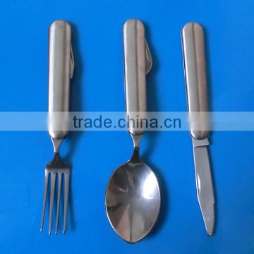 3Pcs Stainless Steel Folding Cutlery Set (Knife, Fork, Spoon)