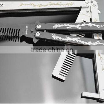 Stainless Steel Folding Practice Training Butterfly Style Knife Comb photo-3