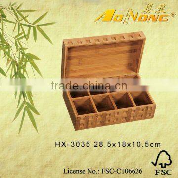 bamboo tea box with compartments