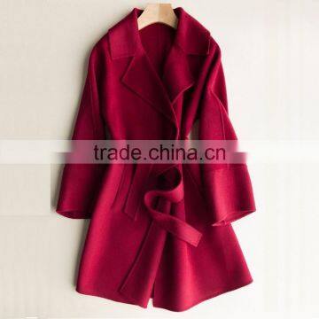 Custom OEM Ladies Latest High Fashion Model Autumn Fall Winter Popular Brand Plus Size Fancy Wool Long Women Coat