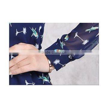 2015 Fashion Chiffon Long Sleeve Chiffon Shirts for Women photo-5