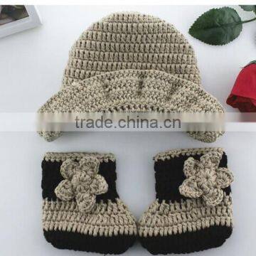 OEM Manufacturer Cute Baby Infant Newborn Handmade Crochet Beanie Hat Clothes Baby Photograph Props photo-2