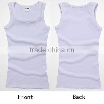 OEM Fashion Design Plain White Man Vest Tops for Sale Sexy Cotton Vest photo-3