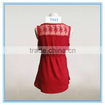 Fashion Chiffon Lady Top Designer Girl Latest Design Sleeveless Lace Crochet Top photo-3