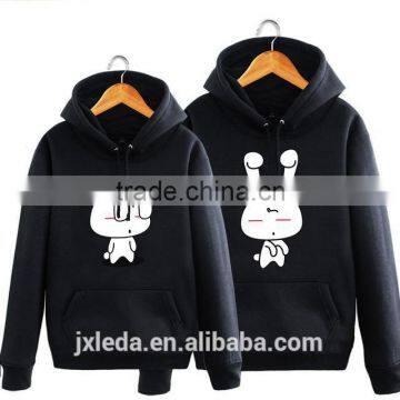 Boys Member Cute Cartoon Images Printed Korean Style Lovers Fleece Hoodies Black White Red Hoodie Plus Size photo-2