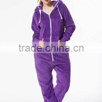 Fleece Warm Bear Onesie Jumpsuit Plain Purple Bear Onesie photo-2