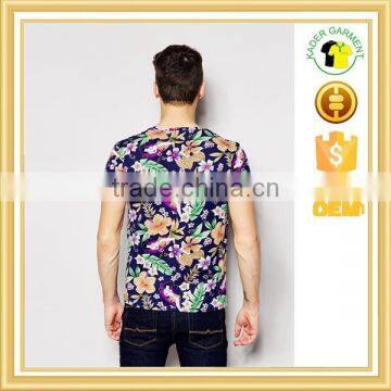 Custom All Over Sublimation Printing Floral t Shirts for Men photo-2
