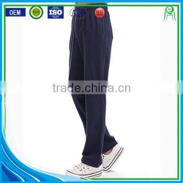 Navy Blue White Custom Plain Breathable Cotton Sports Pants Wholesale photo-2