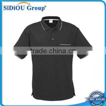 Promotional Knitted Stripe Collar Mens Polo Shirt