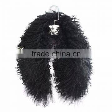 Myfur Detachable Customized Size Dyed Natural Mongolian Fur Trimmed Collar