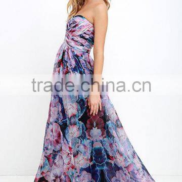 Special Effects Purple Floral Print Maxi Dress photo-6