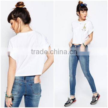 New arrival fashion summer kinds of printing customize t-shirt for lady