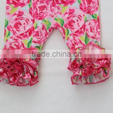 2017 Summer Little Angel Beautiful Flower Icing Shorts Baby Girls Cute Rosa Ruffle Capris photo-3