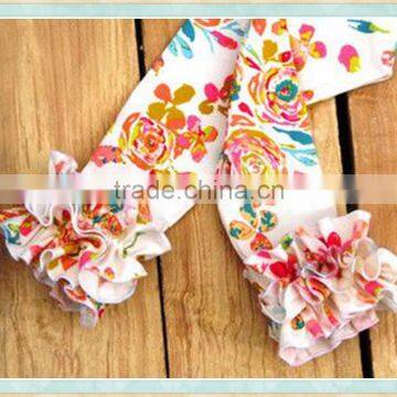 Girls Icing Floral Double Ruffle Leggings Girls Icing Pants Boutique Ruffle Pants photo-2