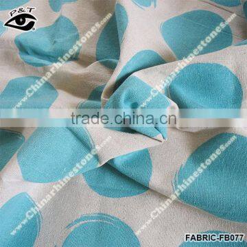 New Design Aquamarine Blue Round Dot Pattern Linen Fabric for Wall Paper Sofa photo-2