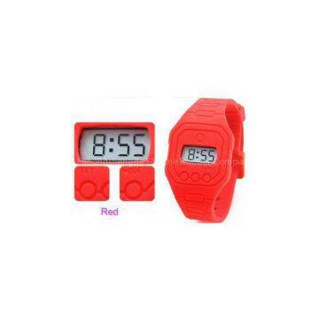 Red Free Swimming Silicone Ultra Thin Digital Watch Water Resistant 1 ATM or 3 ATM