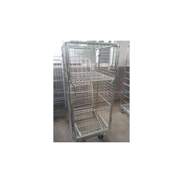 stacking collapsible wire mesh pallet container