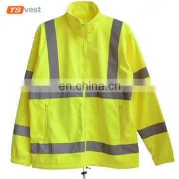 Polar Fleece Green Security Reflective Safety Jacket Men