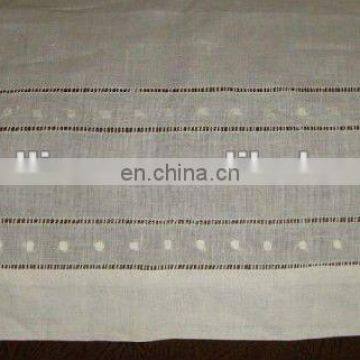 Hemstitched linen tea towel