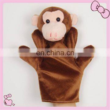 OEM plush monkey hand puppet 25cm CE testing