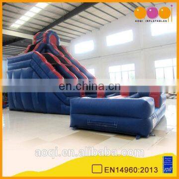 AOQI with free EN14960 certificate inflatable bouncing water slide high 0.55mm pvc tarpaulin inflatable slide in 2016