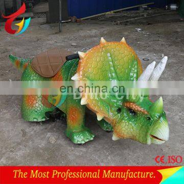 Park center amusement walking dinosaur ride