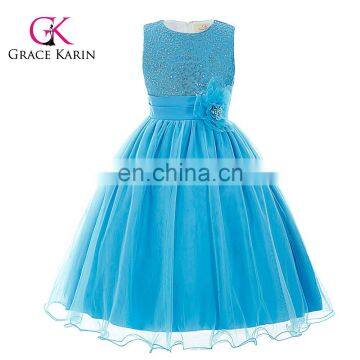 Grace Karin Sleeveless Sequined Flower Girl Princess Girl Party Wear Western Dress 2~12 Years CL008940-3