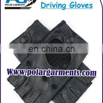 Leather Fingerless Driving Gloves For Women