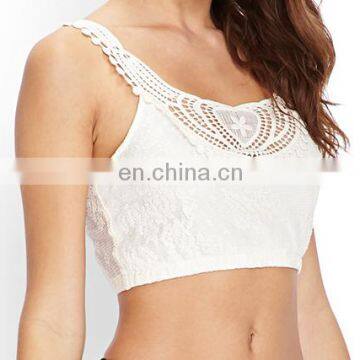 China Supplier ladies fashion new crop tops with embroidery