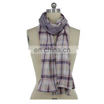 Direct Factory Cotton Check Dots Double-Layer Scarf photo-2