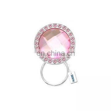 China Wholesale Round Shining Crystal Magnetic Eyeglass Holder Brooch Pins