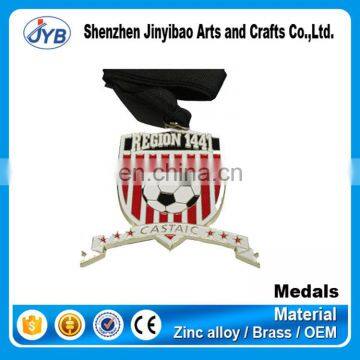 zinc alloy 3D soccer sport metal medal with your logos on it