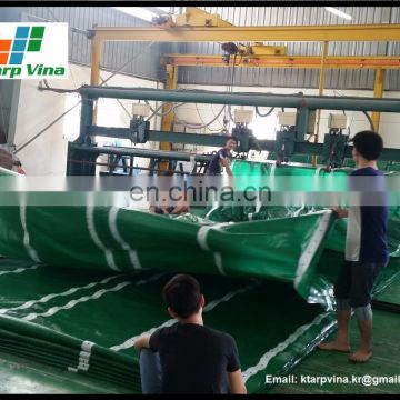 Green Leno scaffolding tarpaulin, pre-punching holes, webbing reinforced band