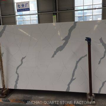 Artificial calacatta white quartz stone slab