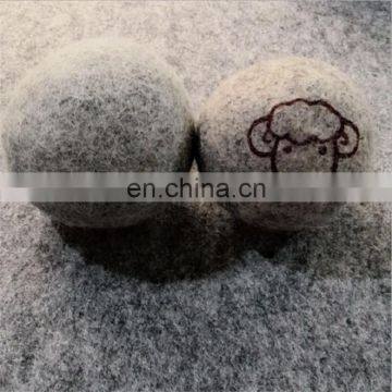 gray wool dryer ball with logo