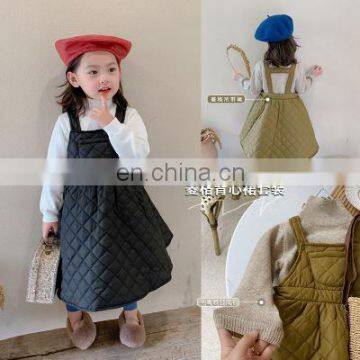 Girls 2020 autumn and winter new Korean version of the strap dress female baby quilted skirt Western style girl vest skirt trend